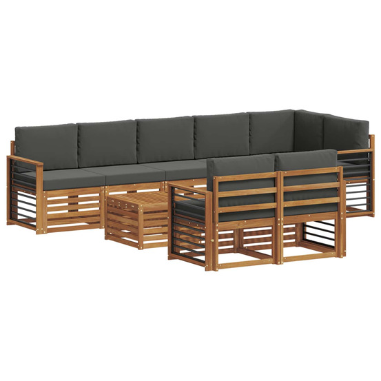 Ensembles de canapés avec coussin 9 pcs naturel et anthracite