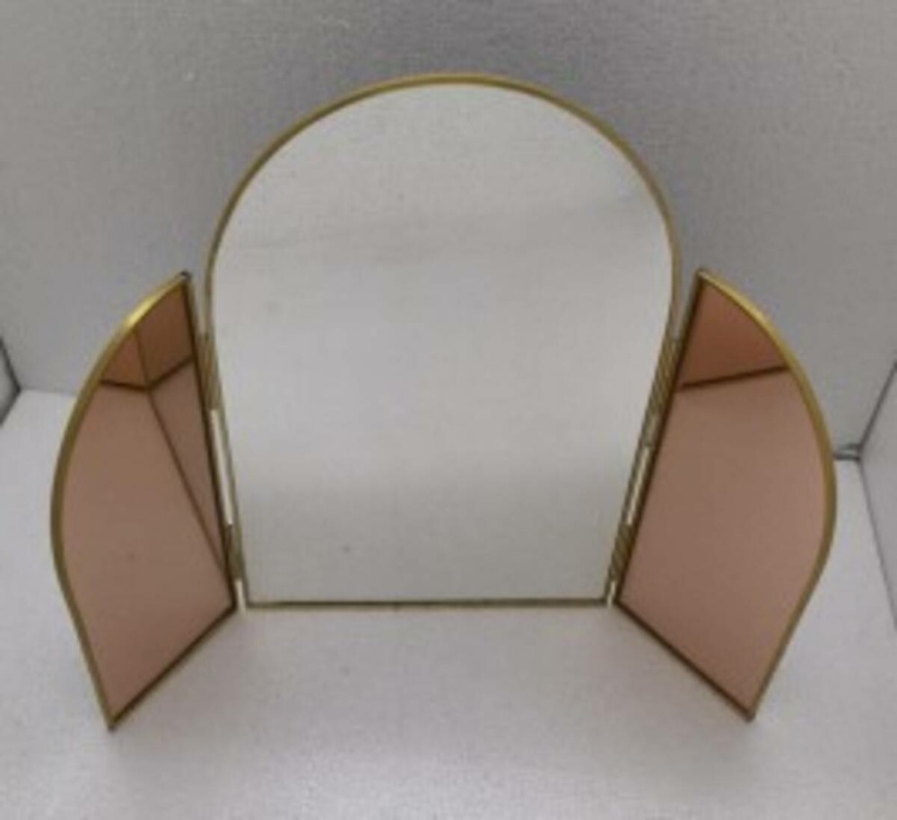 Miroir en laiton h40,5cm rose