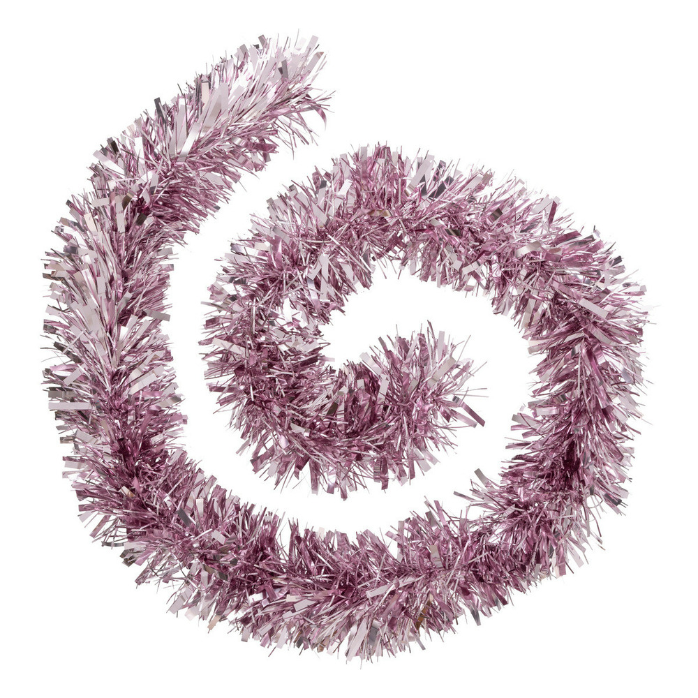 Guirlande de noël boa large 15 cm rose 2 tons longueur 2 mètres