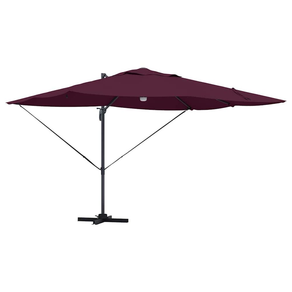 Parasol bordeaux 351 x 250 x 253 cm polyester et aluminium