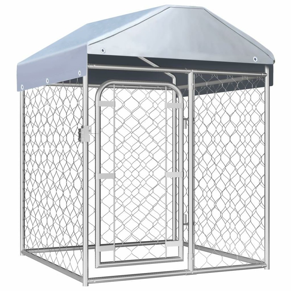 Chenil extérieur cage enclos parc animaux chien extérieur avec toit 100 x 100 x 125 cm