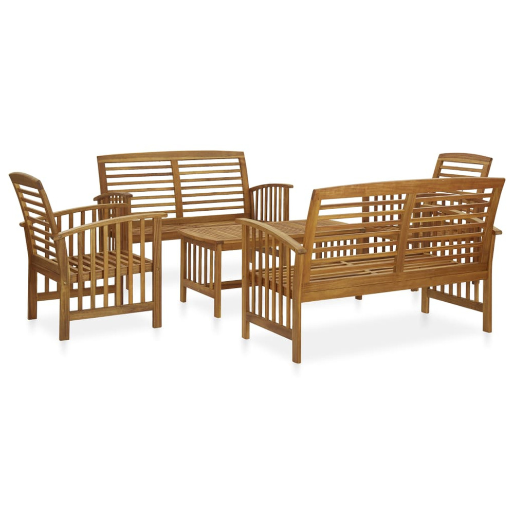 Salon de jardin 5 pcs bois d'acacia solide