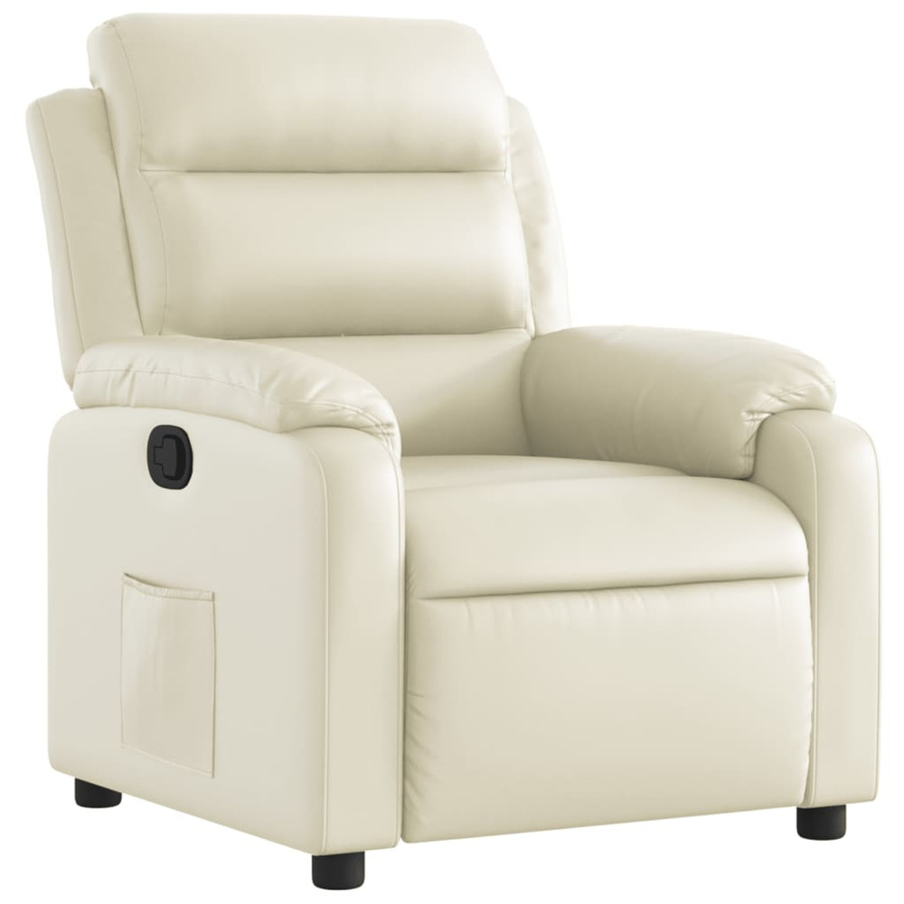 Fauteuil inclinable crème similicuir