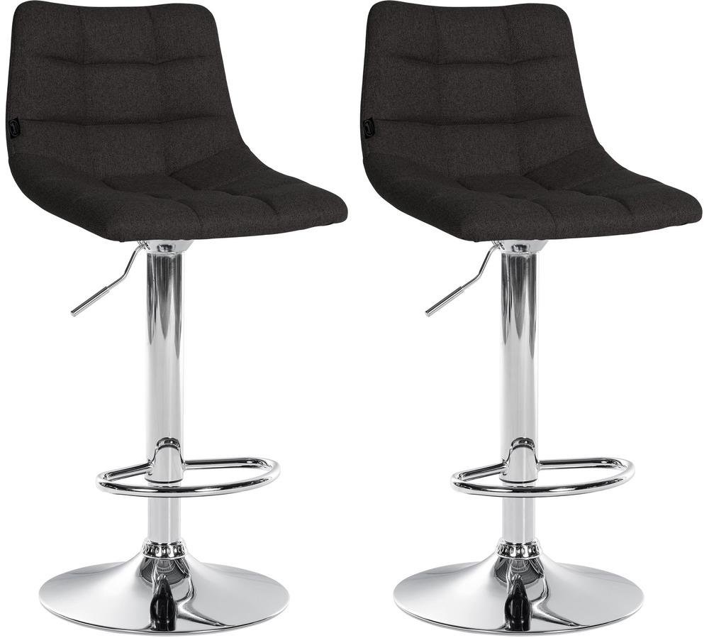 Lot de 2 tabourets de bar jerry tissu chrome