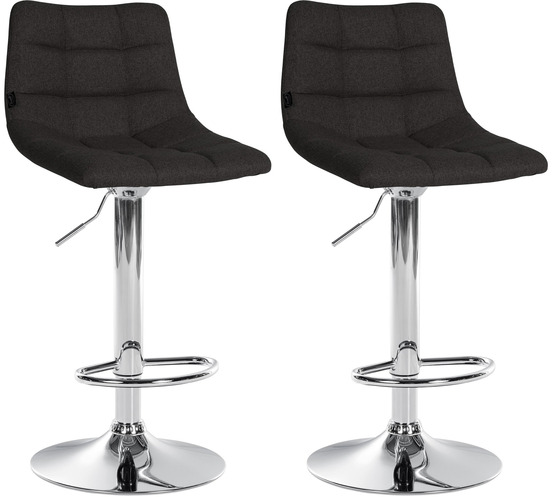 Lot de 2 tabourets de bar jerry tissu chrome