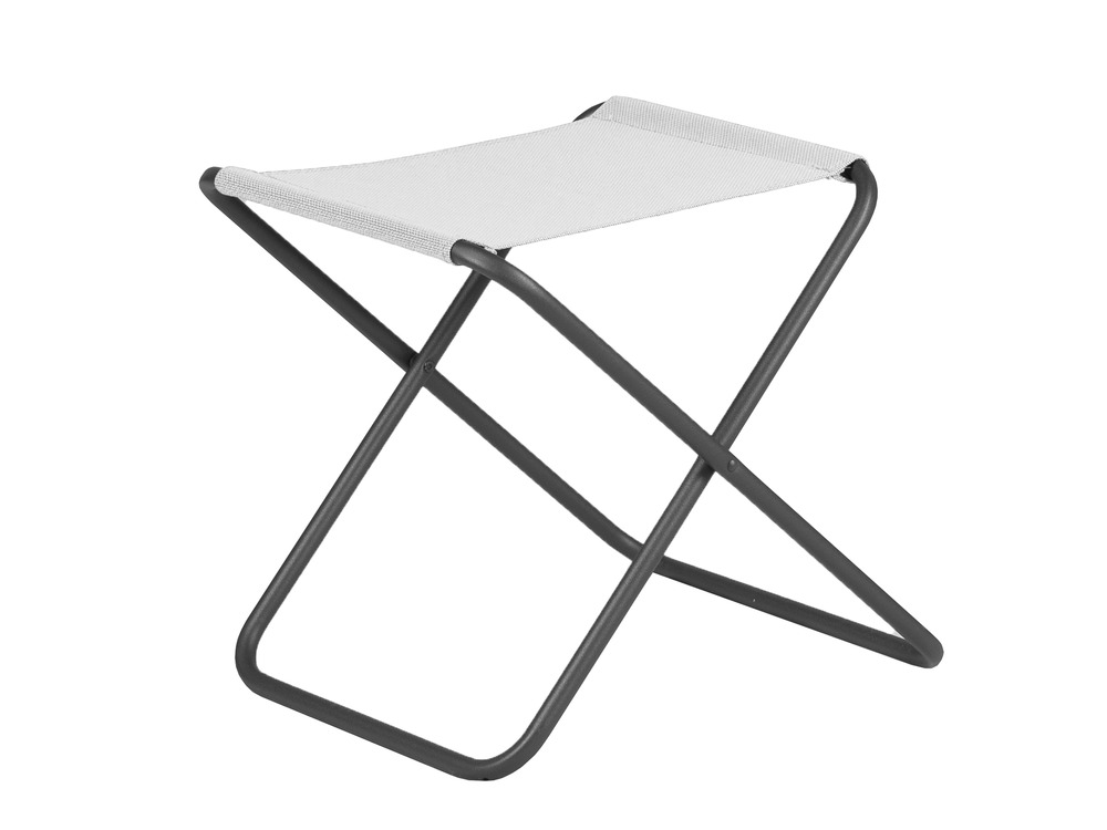 Repose pieds - Chico - alu. anthracite batyline Blanc-gris - L.49xl.61xH.42cm