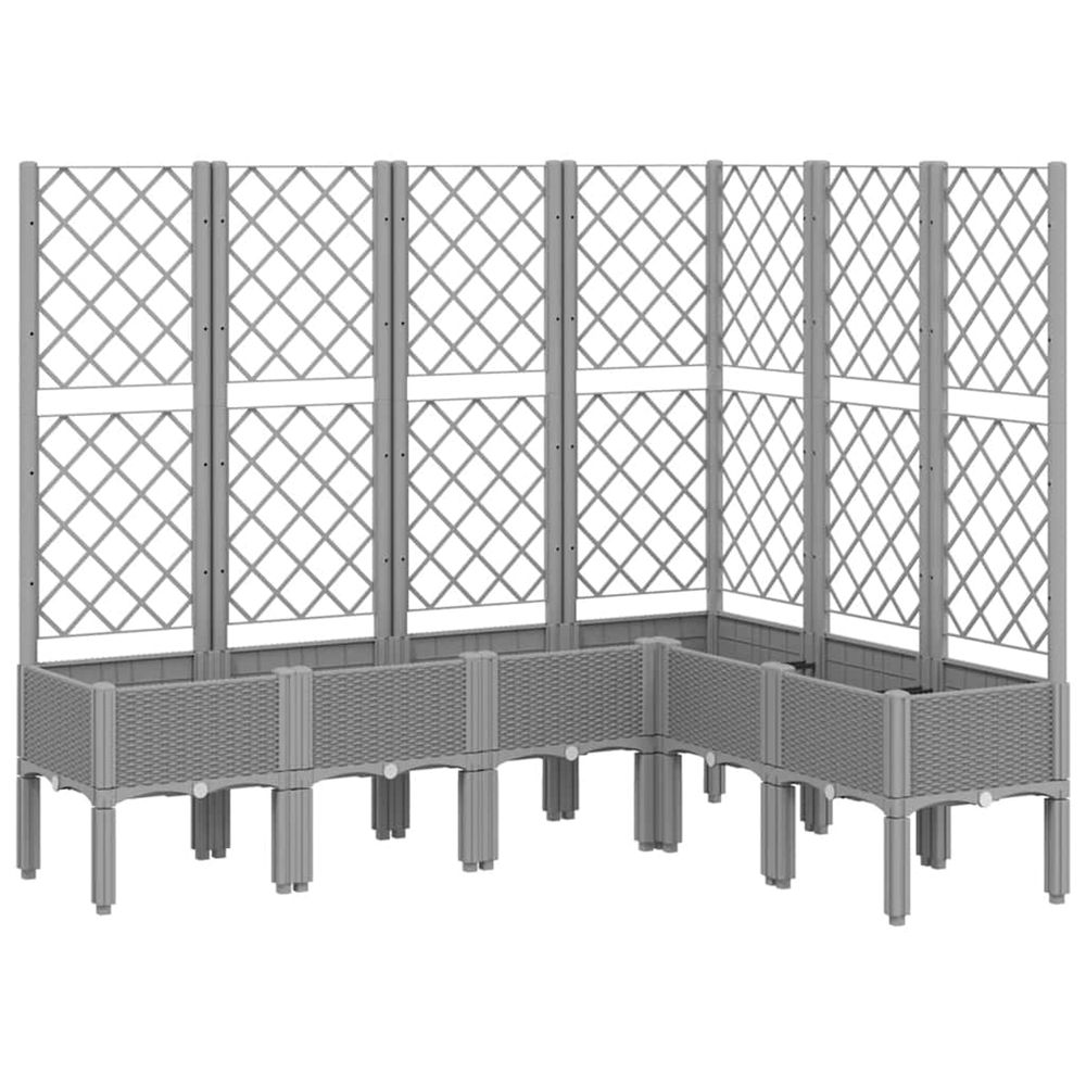 Jardinière d'extérieur avec treillis gris clair 160x120x142 cm pp