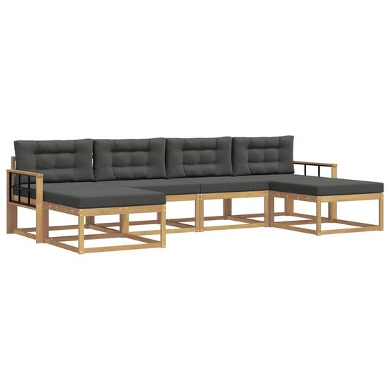 Ensemble de canapés d'extérieur 6 pc blanc et anthracite