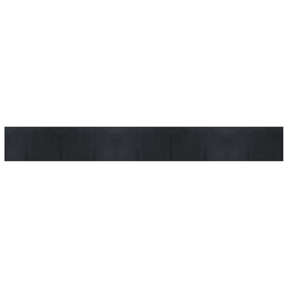 Tapis rectangulaire noir 60x500 cm bambou