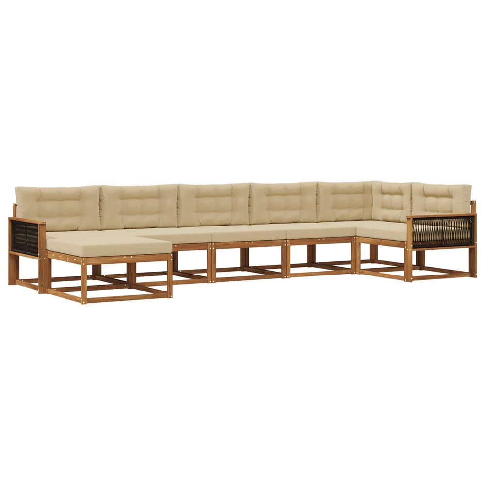Ensemble de canapés d'extérieur 7 pc naturel et beige