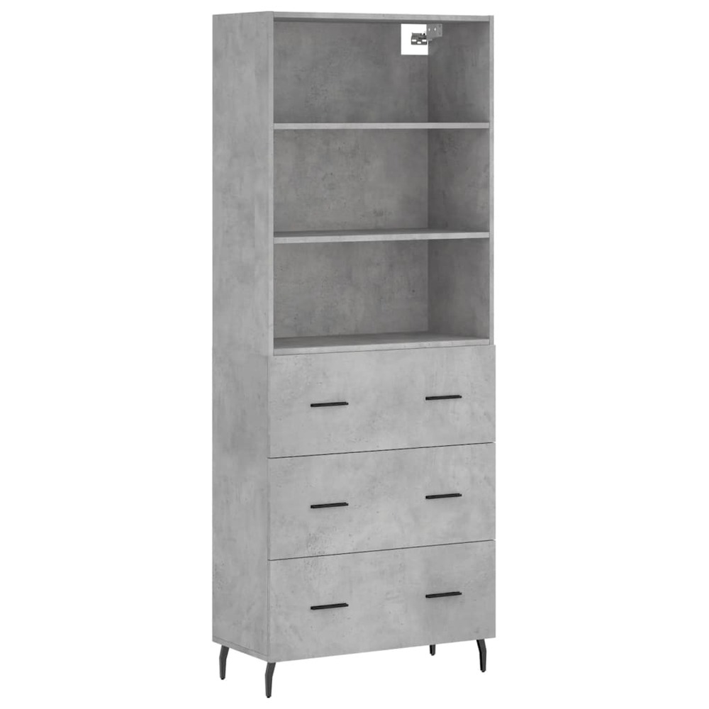 Buffet bahut commode armoire meuble de rangement organisateur cuisine salle de séjour salon haut 69,5 x 34 x 180 cm bois d'in
