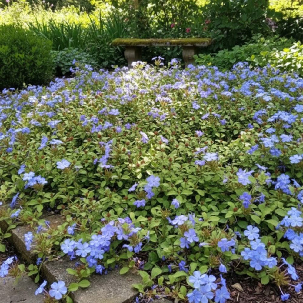 Dentelaire rampante, ceratostigma lot de 3 godets