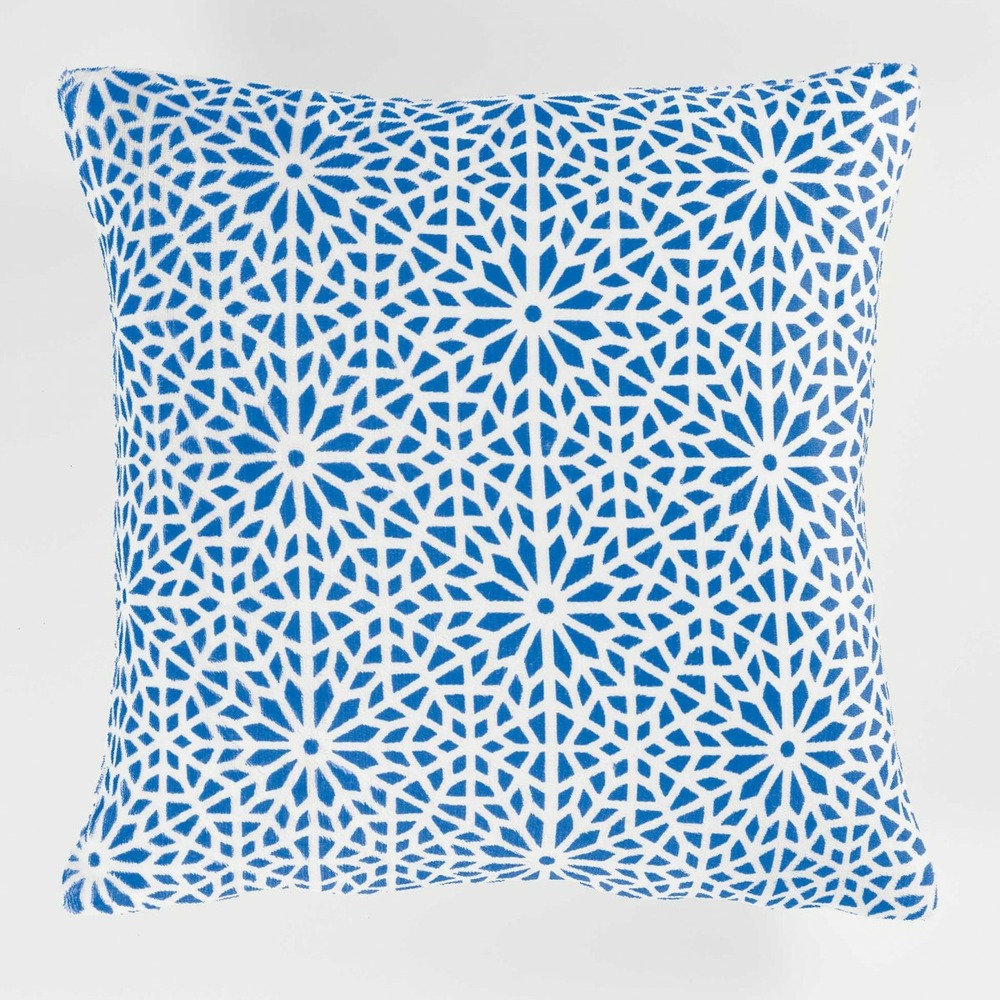Housse de coussin 40 x 40 cm flanelle tunis indigo