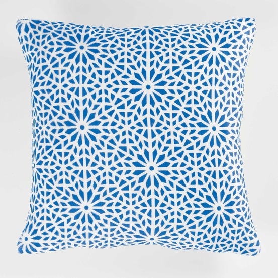 Housse de coussin 40 x 40 cm flanelle tunis indigo