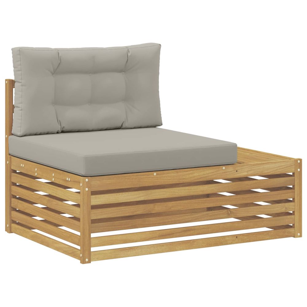Canapé d'extérieur en bout avec coussin blanc 115 x 83 x 73 cm