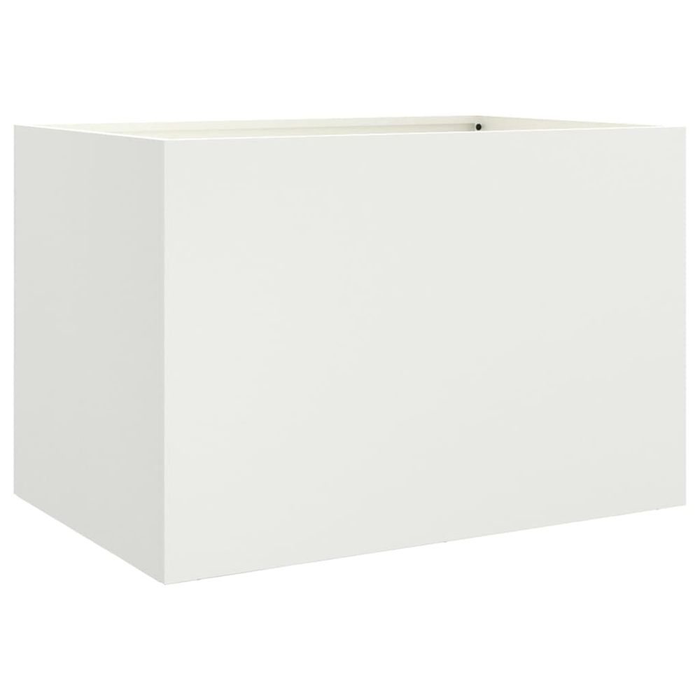 Jardinière blanc 62x40x39 cm acier