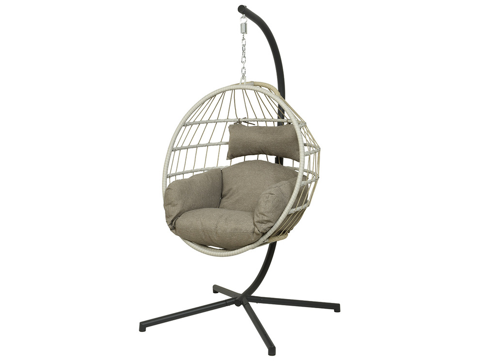 Fauteuil suspendu en corde palanga gris
