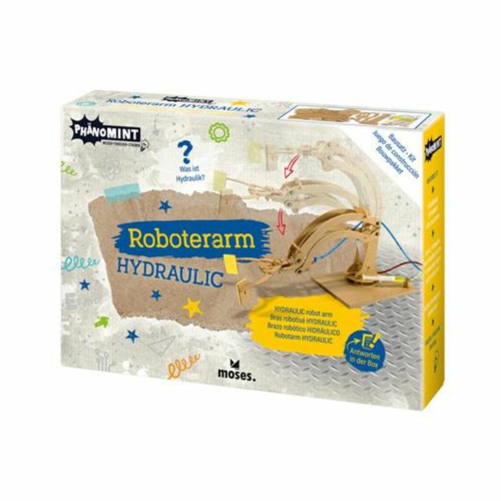 Bras robot hydraulique en bois