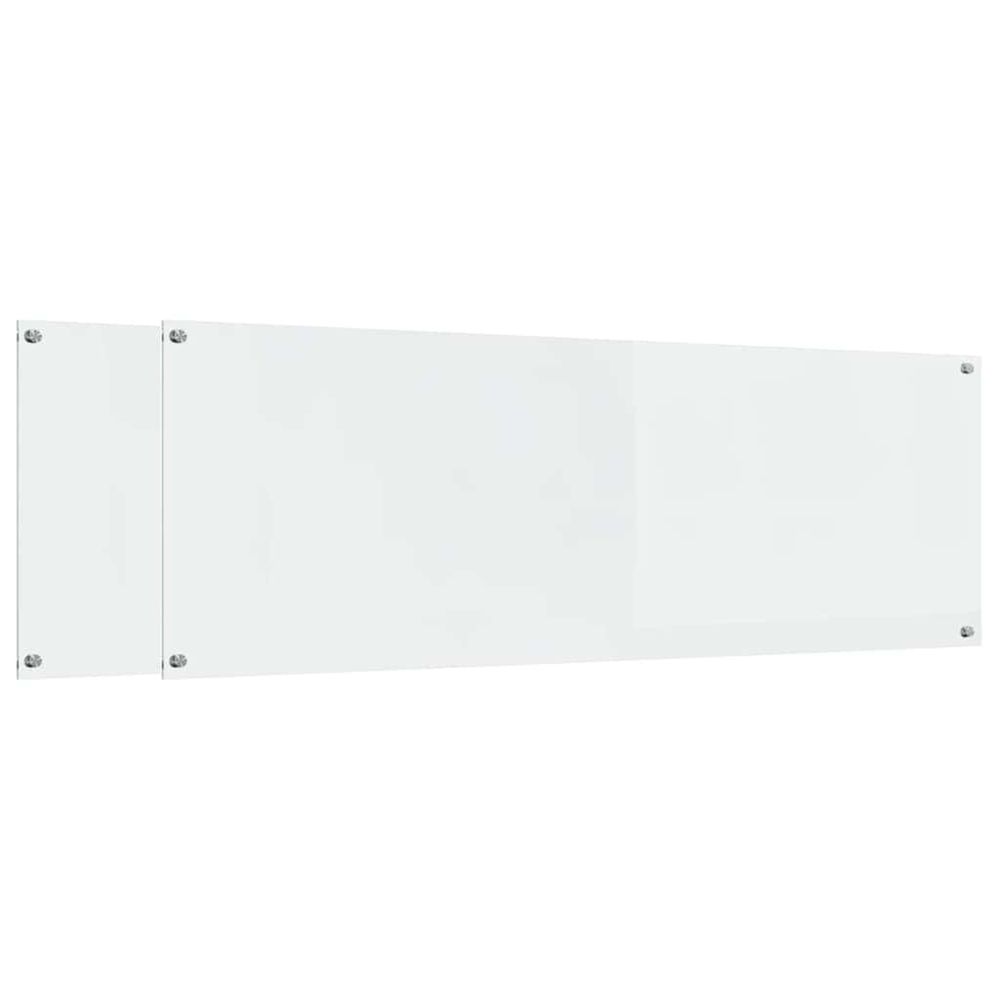 Crédence de cuisine 2 pc transparent 120 x 40 cm verre trempé