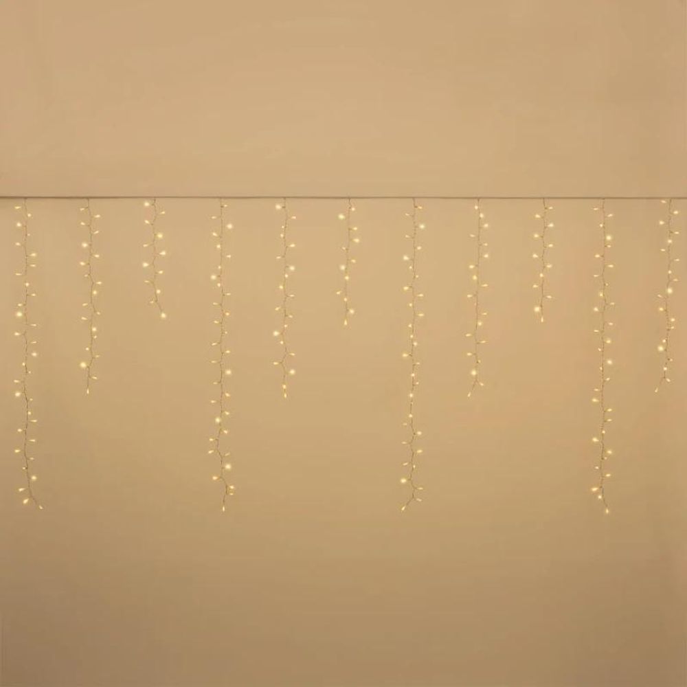 Guirlande stalactite 384 led blanc chaud & flash 340x80cm extérieur ip44 full-flash lotti