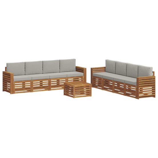 Ensembles de canapés avec coussin 9 pcs gris naturel et clair