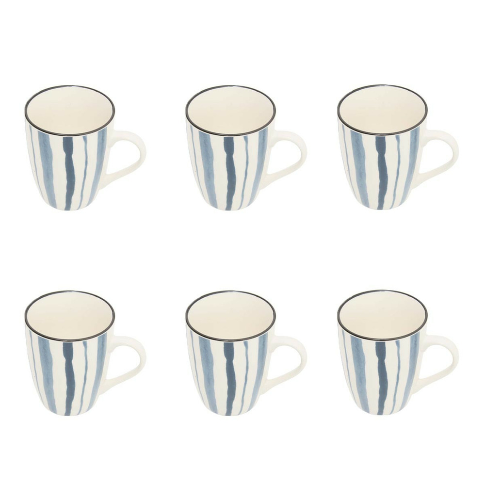 Lot de 6 mugs en porcelaine 