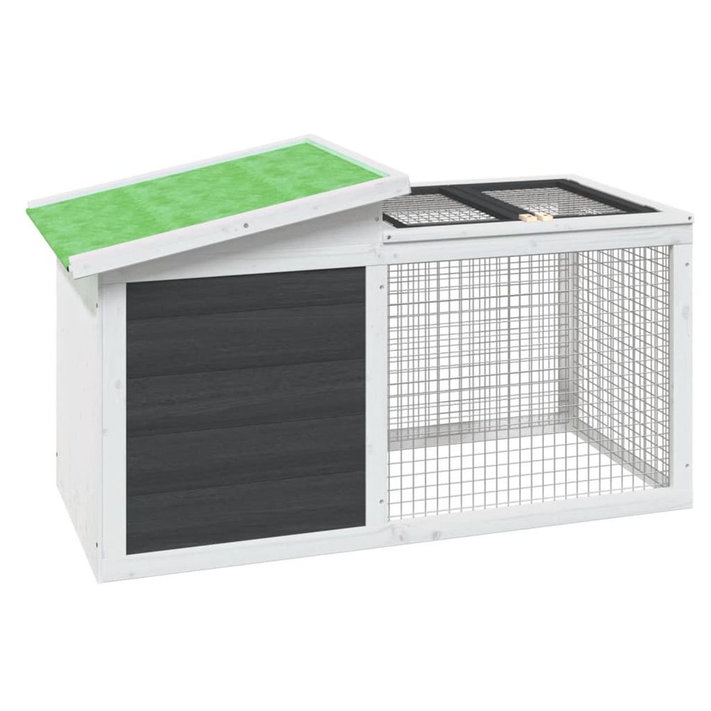 Clapier gris 100,5x54x55 cm bois de pin massif