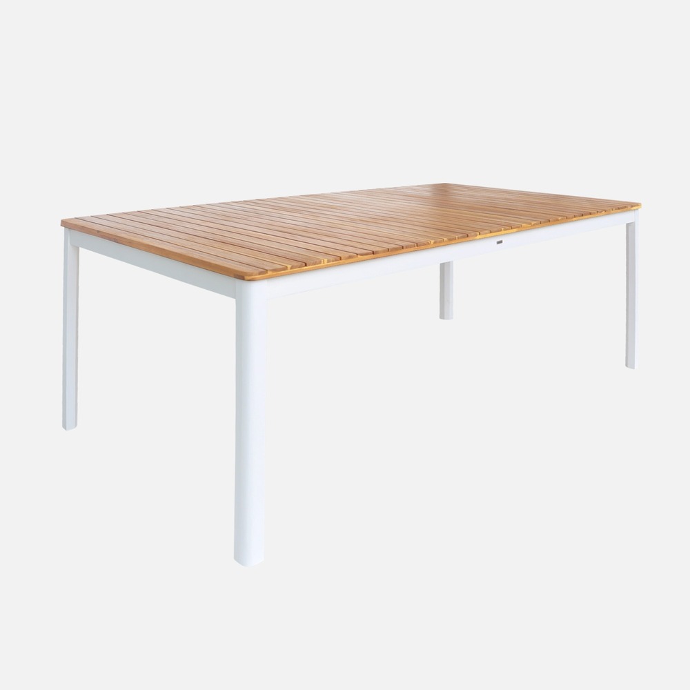 Table de jardin senora acacia avec coins arrondis, 10 places, 200 x 100 x 75 cm