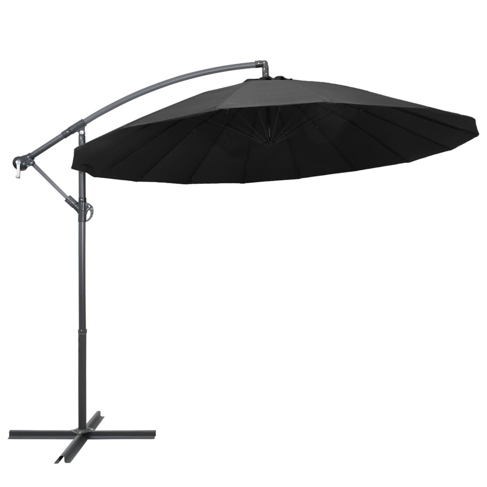 Parasol suspendu avec poteau anthracite 3 m