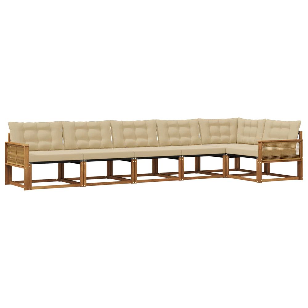Ensemble de canapés d'extérieur 6 pc naturel et beige