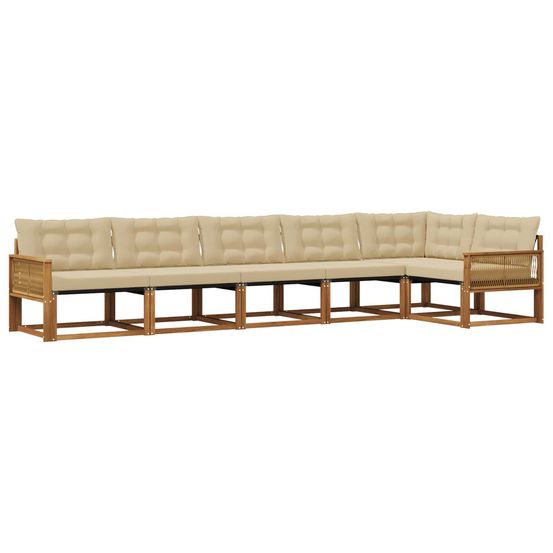 Ensemble de canapés d'extérieur 6 pc naturel et beige