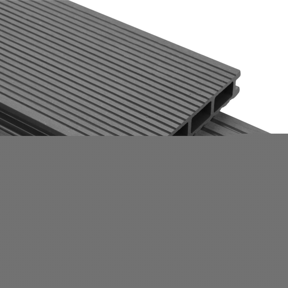 Panneaux de terrasse avec accessoires wpc 10 m² 2,2 m gris