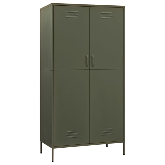 Garde-robe vert olive 90x50x180 cm acier