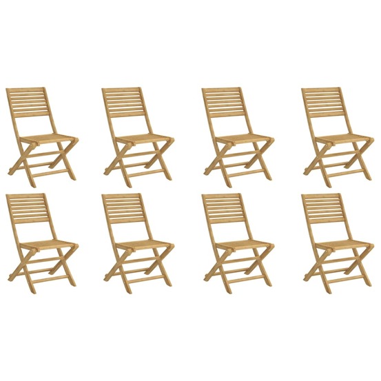 Chaises pliables de jardin lot de 8 bois massif d'acacia
