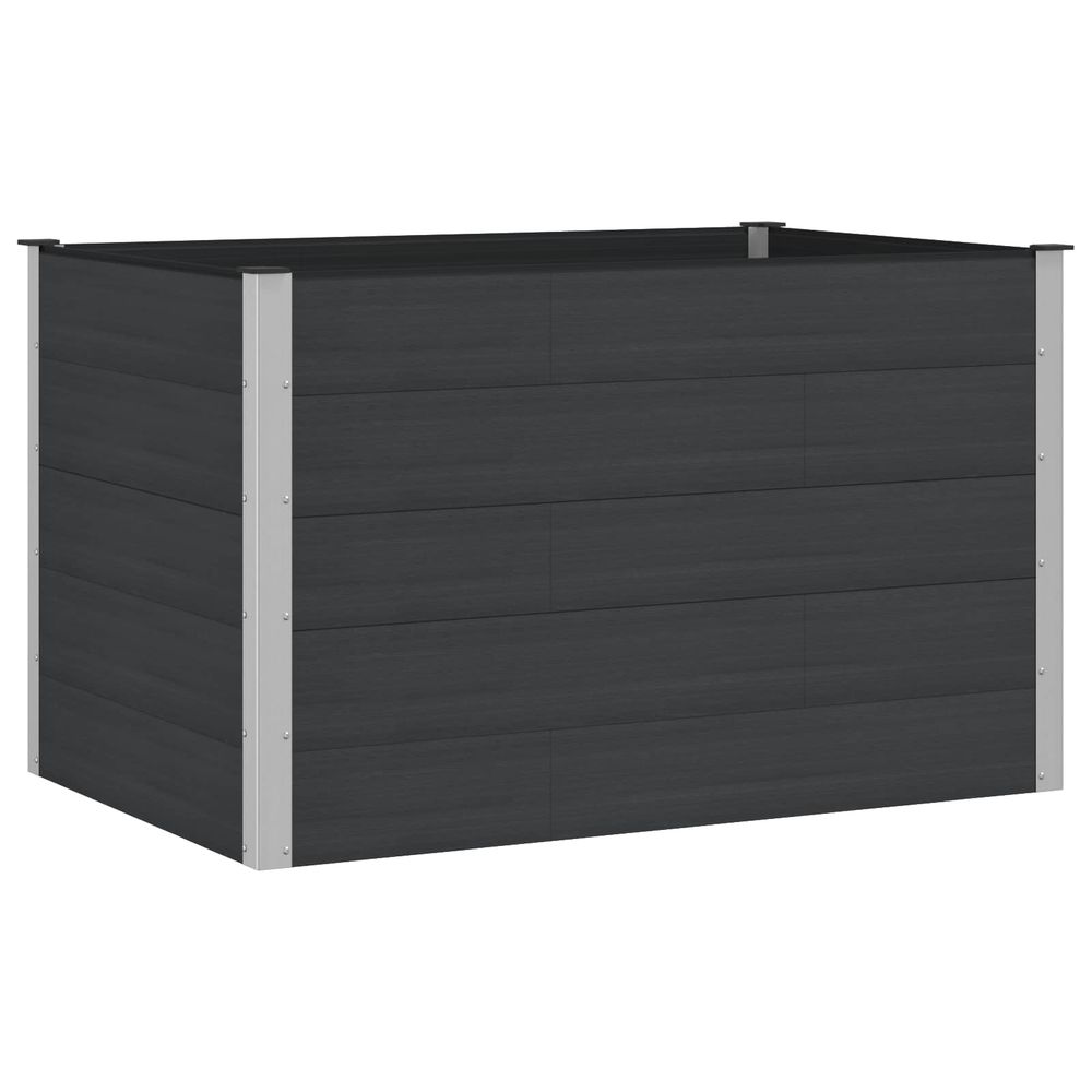 Jardinière surélevée noir 150 x 100 x 91 cm wpc et aluminium