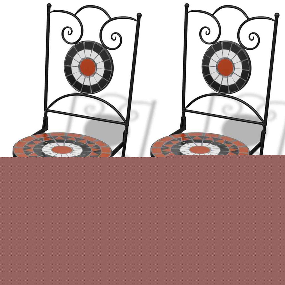 Chaises pliables de bistro 2 pcs céramique terre cuite et blanc