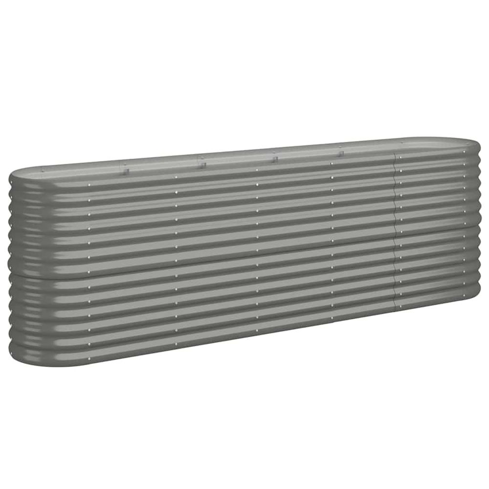 Lit surélevé de jardin acier galvanisé 224x40x68 cm gris