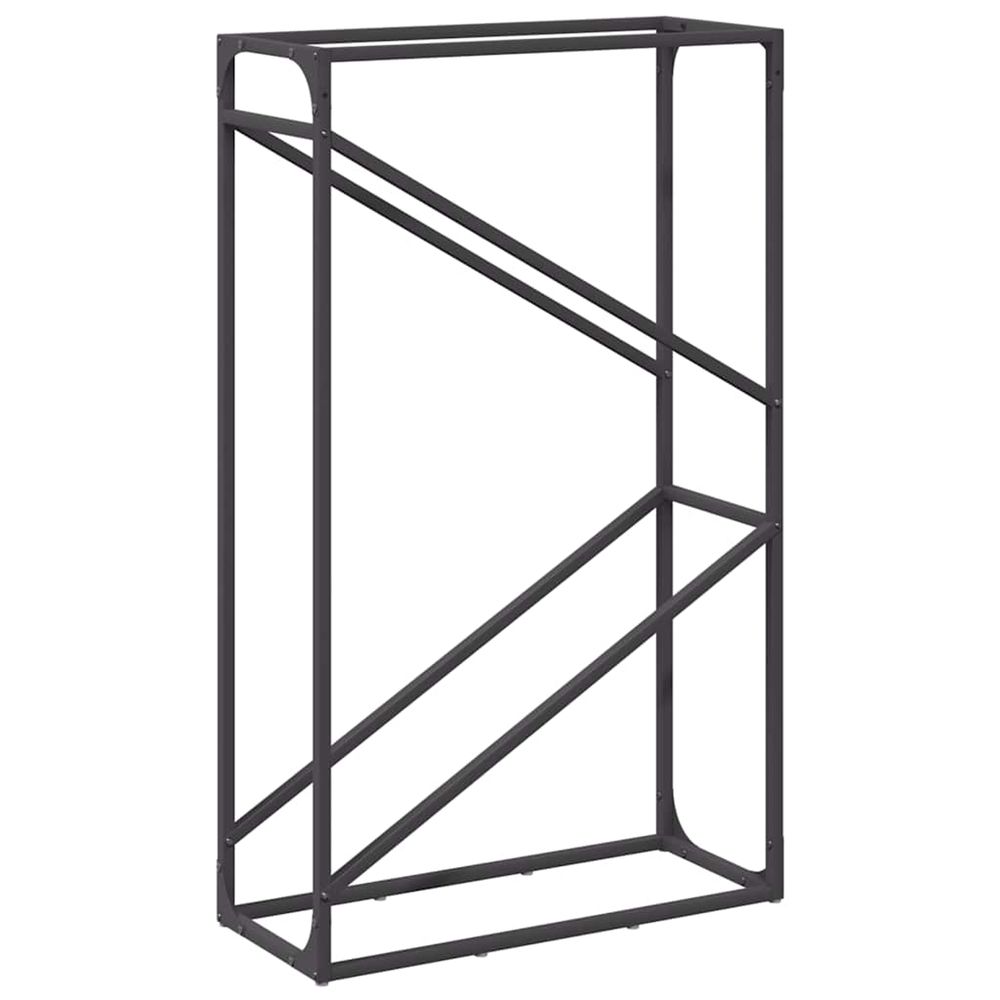 Portant de bois chauffage noir 60x25x100 cm