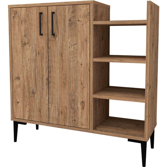 Buffet 2 portes et étagères en aggloméré leskar