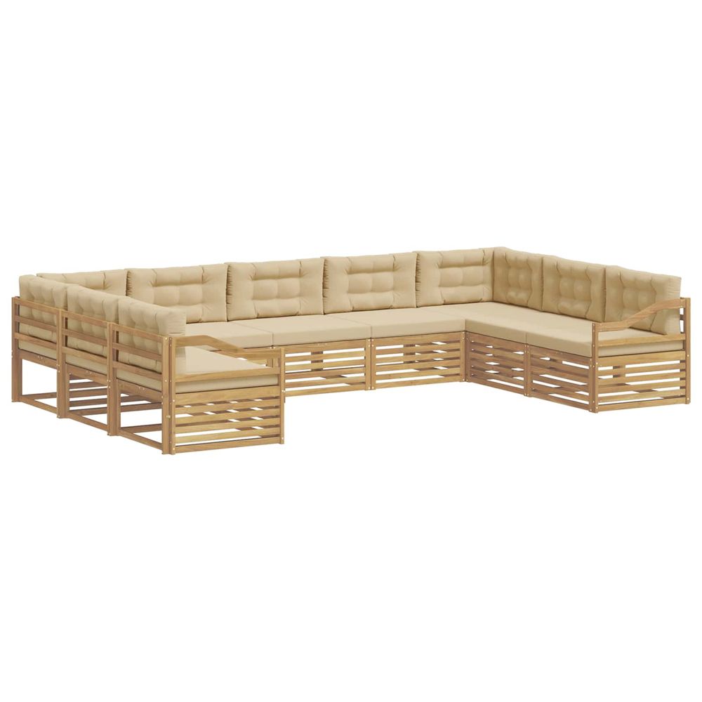 Ensemble de canapés d'extérieur 9 pc blanc et beige