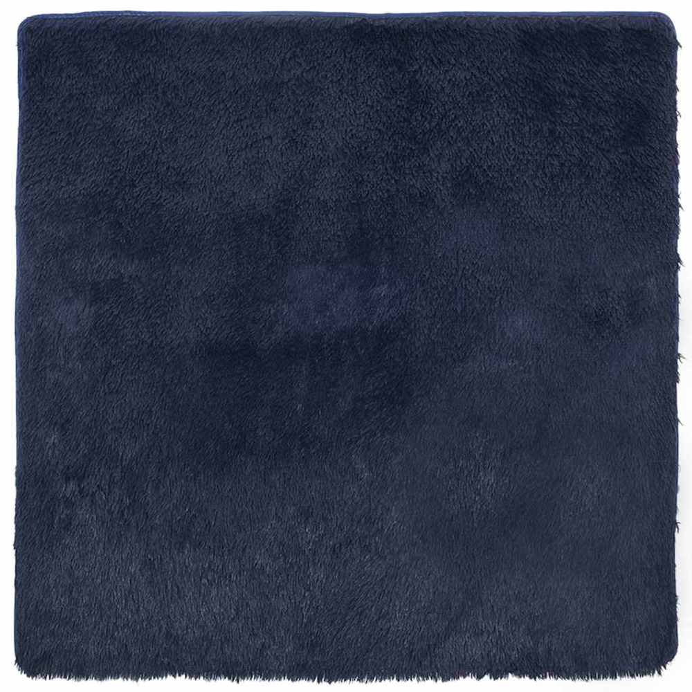 Tapis shaggy à poils longs navarra bleu marine 160x160 cm