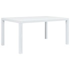 Table de jardin blanc 150x90x72 cm plastique aspect de rotin