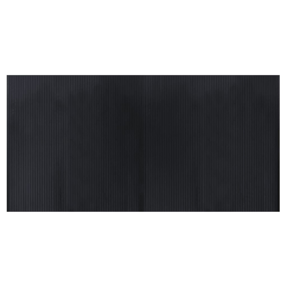 Tapis rectangulaire noir 100x200 cm bambou