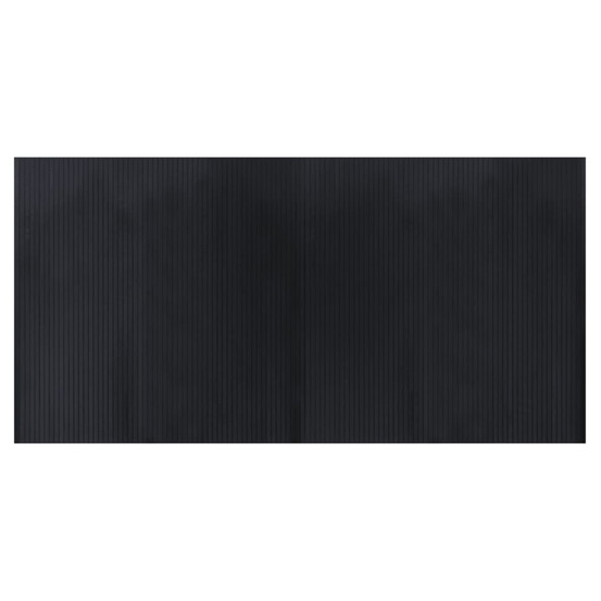Tapis rectangulaire noir 100x200 cm bambou