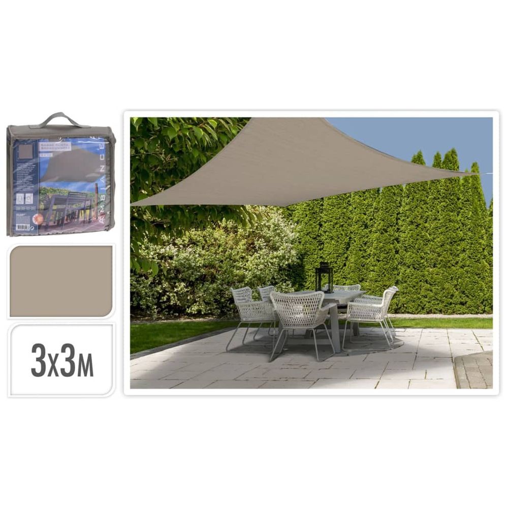 Toile d'ombrage 3x3 m sable carré