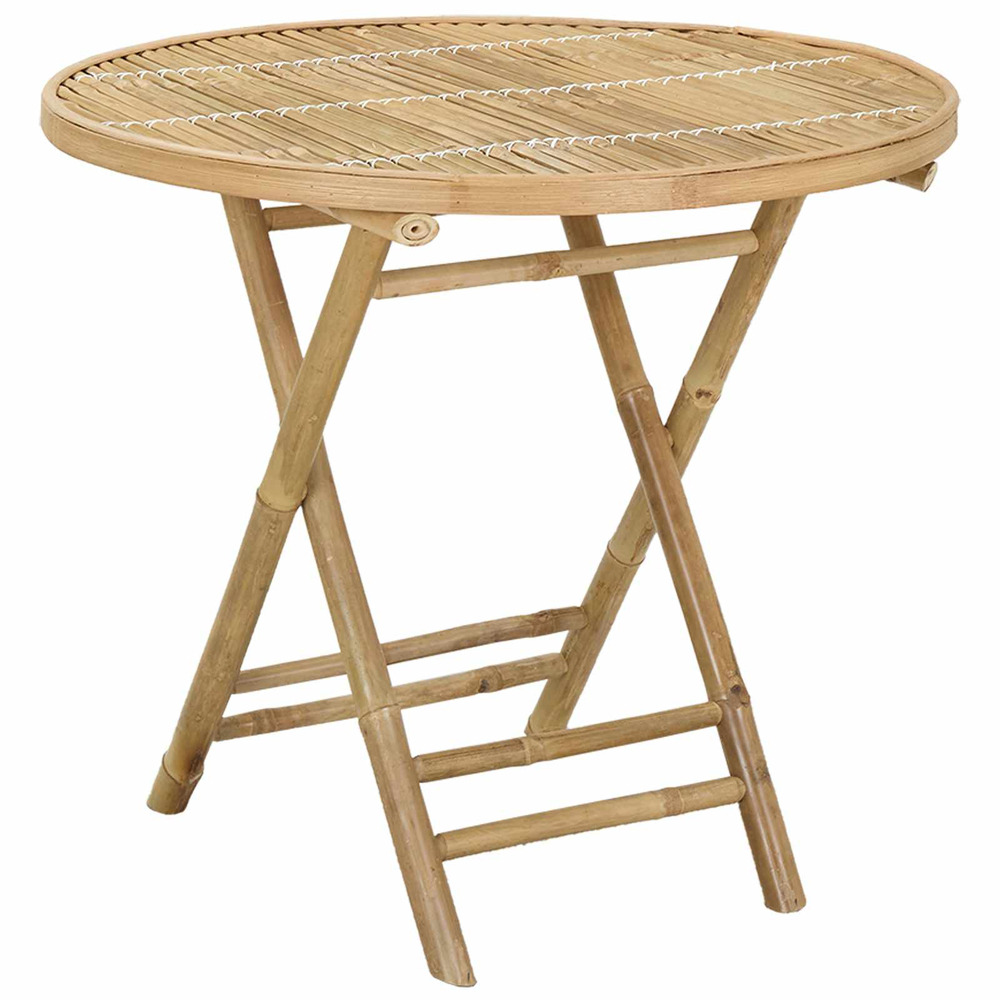 Table de jardin naturel 80 x 70 cm bambou