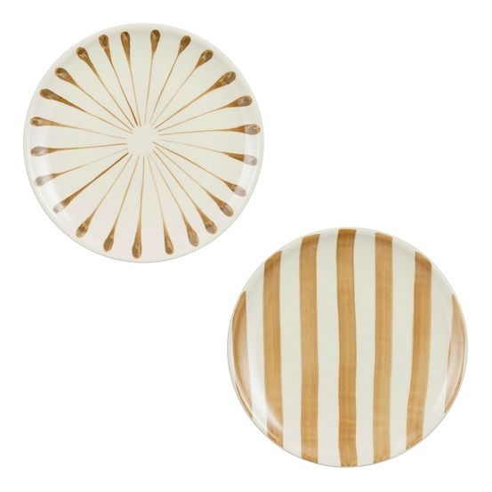 Mica decorations assiette de petit-déjeuner elsie - 1 pièce aléatoire - couleur/variante non sélectionnable - h2 x ø20 cm - grès -