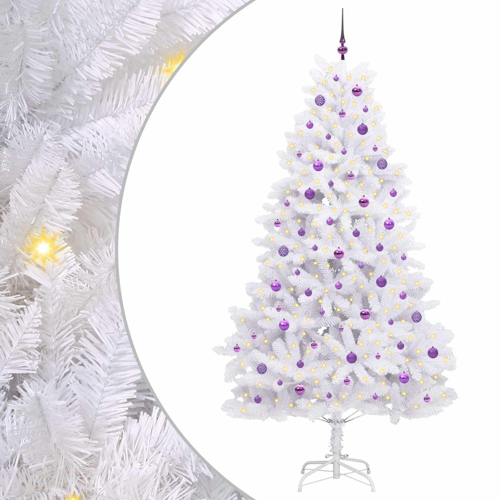 Sapin de noël artificiel à branches articulées blanc 240 cm