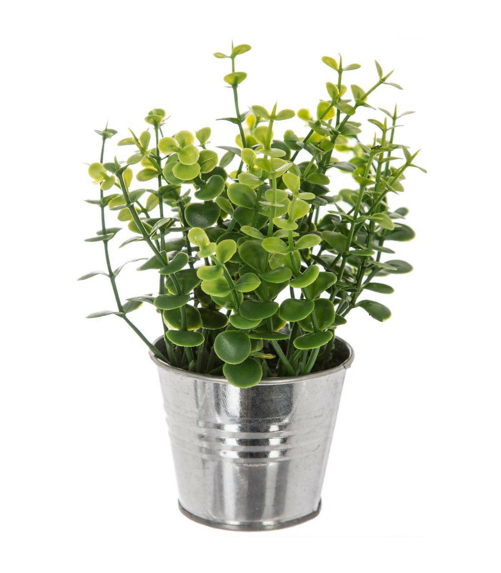 Plante artificielle pot en métal d 16 x h 17 cm