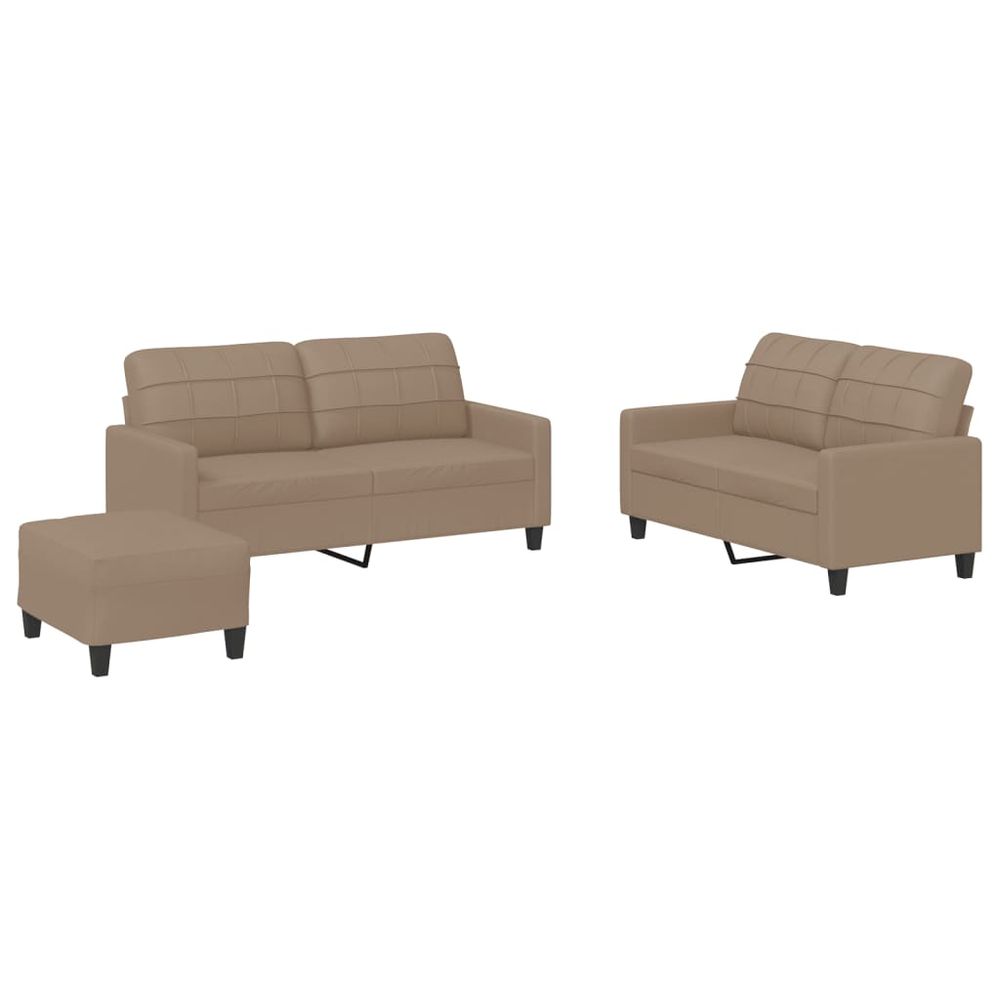 Ensemble de canapés 3 pcs avec coussins cappuccino similicuir